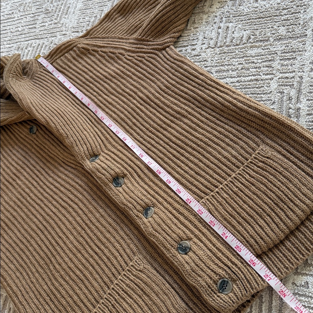 Burberry Vintage Shawl Collar Chunky Cardigan Tan Wool Blend Sweater - Picture 5 of 9